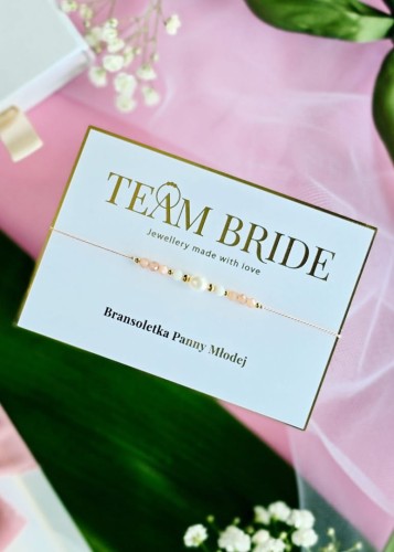 Bransoletka na panieński z kamieniem słonecznym i perłą dla świadkowej, dla Panny Młodej Shine Nude 3