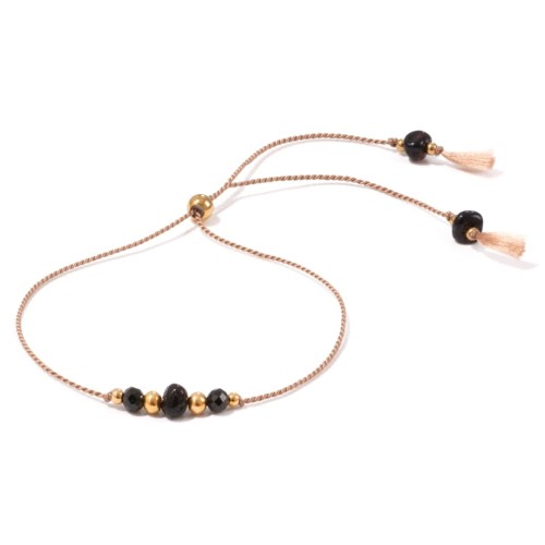 Bransoletka z bursztynem i czarnym spinelem na wieczór panieński, dla MAMY