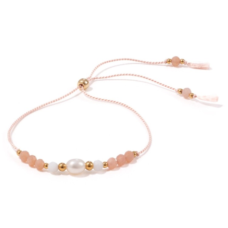 Bransoletka na panieński z kamieniem słonecznym i perłą dla świadkowej, dla Panny Młodej Shine Nude 3